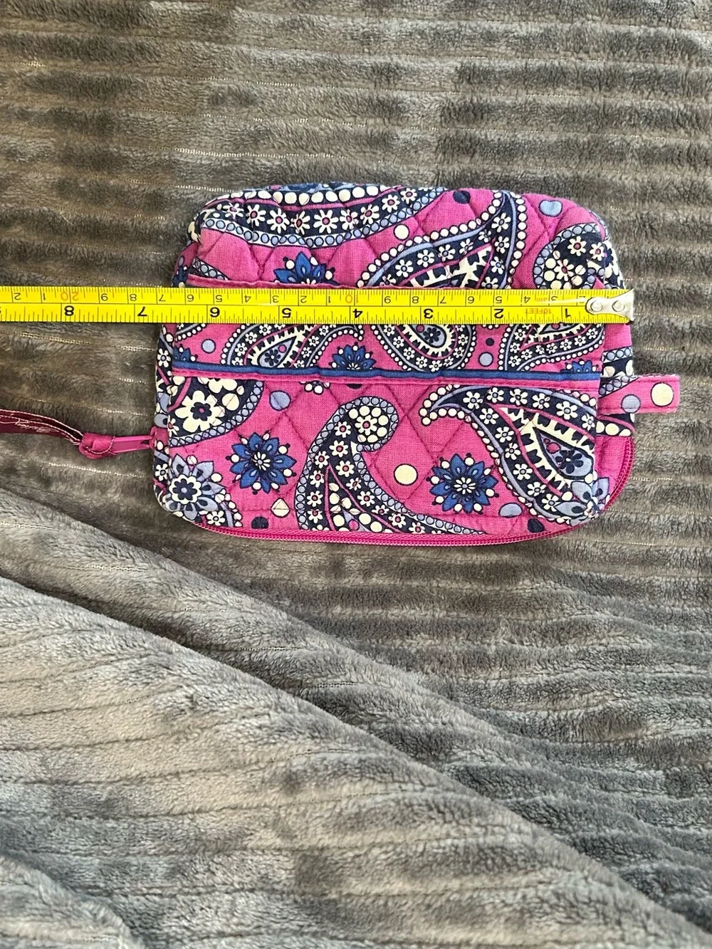Vera Bradley Pink Paisley Quilted Cosmetic Pouch EUC